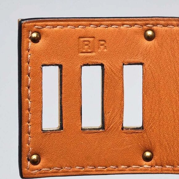 Hermes Black Swift Leather Gold Plated Kelly Dog Bracelet - Picture 7 of 7